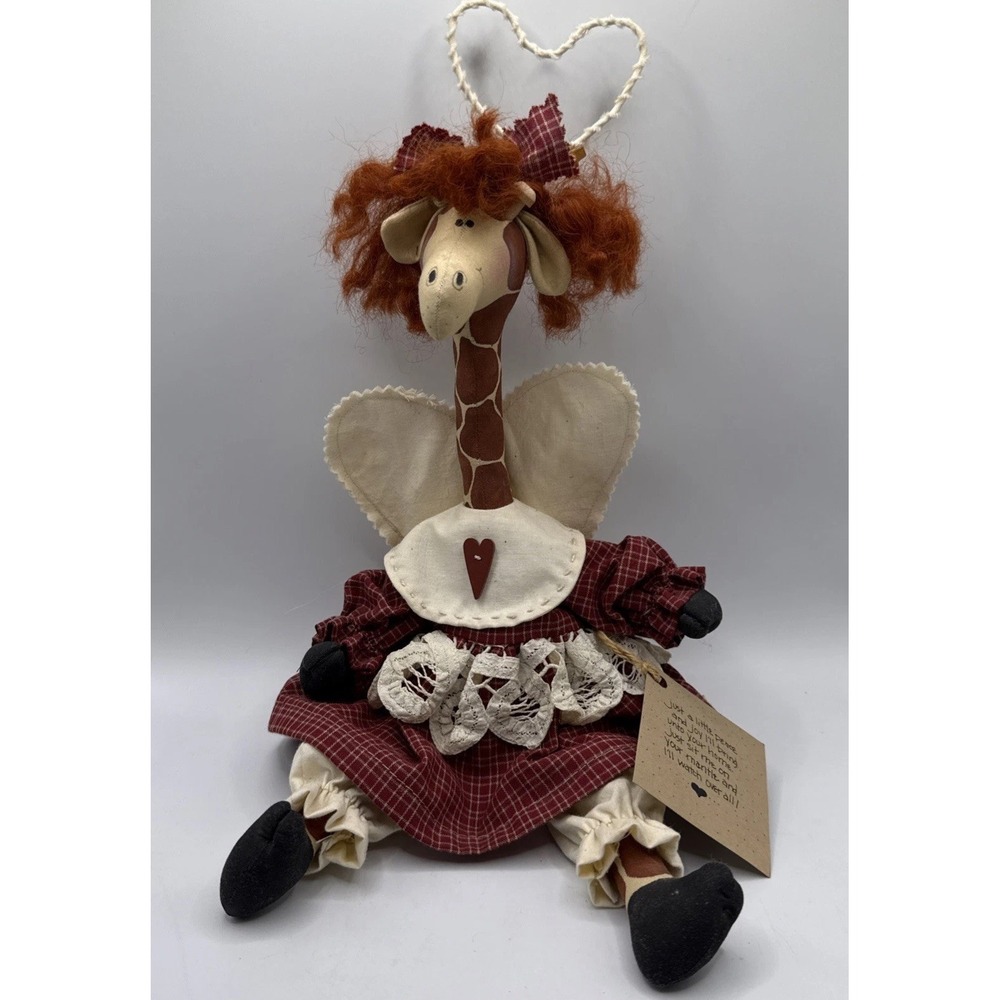 VINTAGE PLAINFOLK ANGEL GIRAFFE DOLL FIGURES‎ LUANNE MINNIG